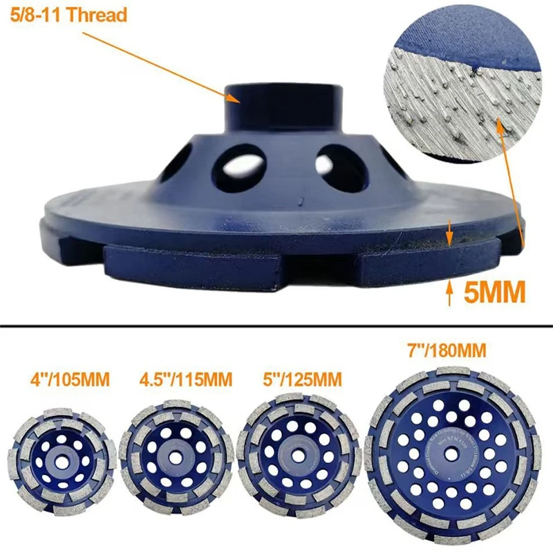 125 mm Double Row Diamond Grinding Cup Wheels 125 mm Double Row Diamond Grinding Cup Wheels