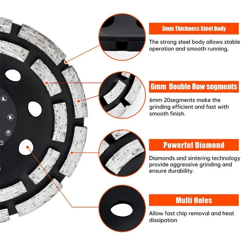 125 mm Double Row Diamond Grinding Cup Wheels 125 mm Double Row Diamond Grinding Cup Wheels